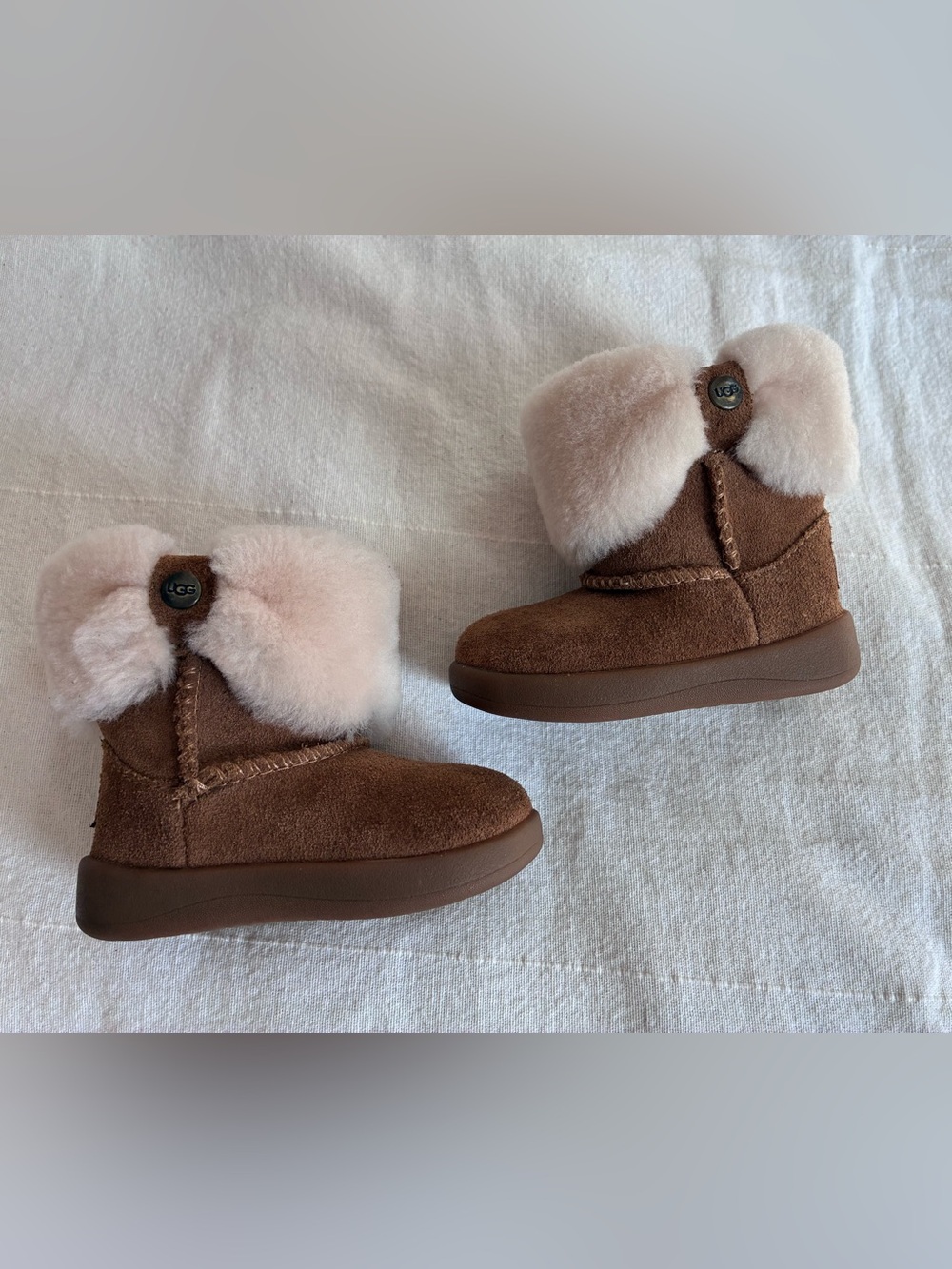 Infant Baby Girl Uggs Boots Sherpa Sheep Wool Suede Fall Winter School Photos